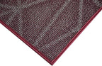 Furnish my Place Geometrical Pattern Indoor/Outdoor Refine Burgundy Abstract Area Rug, Doorway Mat, Contemporary Rug for Living Room, Entryway, Made in USA - 2' x 3' Oval