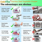Vegetable Chopper Veggie Cutter Onion Food Dicer with Container 8 Blades