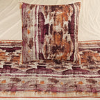 The HomeCentric King Queen Twin Pink & Orange Designer King 90"x18" Bed Runner with Pillow Cover, Ikat & Quilted Bed Scarf on Cotton Printed Fabric - Ikat Splash