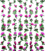 Miracliy 8Pcs 66FT Purple Flower Garland, Artificial Rose Floral Vines Fake Hanging Spring Flower Garland for Wall Backdrop Wedding Arch Tea Party Door Mantle Decoration
