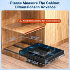 Pull Out Cabinet Organizer Expandable (12.4"-20.08")W & (16.26"-22.44")D, Insputer No Drill Slide Out Drawers with 3 Slide Rail, 2Pcs Magnetic Panel, Adhesive Roll Out Shelf for Kitchen, Pantry Black