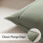 EMEMA Throw Pillow Covers Decorative Linen Pillow Covers 20x20 Inch Light Olive Green Boho Farmhouse Neutral Couch Throw Pillows for Bed Pack of 2 Accent Pillowcase Modern Sofa Cushion Livingroom Home