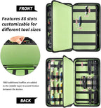 GWCASE Display Case for 66+ Pocket Knives. Folding Holder, Butterfly Storage Organizer, Roll Collection Pouch Carrier Bag for Survival Tactical Outdoor for EDC Mini Knife -Green