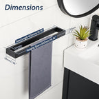 Sayayo Matte Black Towel Bar for Bathroom, 16 Inch Hand Towel Holder Wall Mount Square Towel Ring SUS304 Stainless Steel Towel Rack