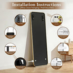 NARCISSUS 47x14 Mirror Door Hanging Full Length,Over Door or Wall Mounted Aluminum Alloy Frame Tempered Glass Rectangle Full Body Mirrors for Bedroom Dressing Living Room Bathroom 47 inch Gold