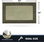 PURRUGS Dirt Trapping Door Mat 20" x 32", Non-Slip/Skid Machine Washable Entryway Rug, Shoes Scraper, Throw Rug, Super Absorbent Area Rug for Muddy Wet Shoes and Paws, Budding Green & Sage Green