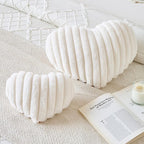 Heart Pillow, Heart Shaped Pillow with Soft Plush for Couch Bed, Decorative Throw Pillows for Bedroom Livingroom, Cozy Heart Pillows Home Decor Pillow Cushion (White, Mini 12.9" x 9.8")