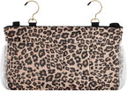 Bedside Caddy Hanging Bunk Bed Caddy Bed Organizer Hanging Pocket with 2 Hooks Bedside Storage Organizer Pocket Bag Holder Leopard Print Brown