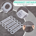 Taiyin 200 Pcs Non Slip Rubber Clothes Hanger Grips Clear Silicone Clothing Hanger Strips Clothes Hanging Accessories for Wood Plastic Home Stores Use