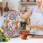 Kitchen Countertop Blender Cover Appliance Dust Protection Anti Fingerprint Easy to Clean Standard Countertop Blender Appliance Dust Cover Boho Floral Highland Cow