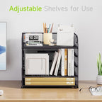 Cawukege 2 Pack 5 Tier Paper Organizer, Letter Tray with Handle, Mesh Desk Organizer, Metal File Organizer, Office Desk Accessories for Home, Office, Classroom, School -Grey