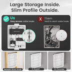 ynVISION.DESIGN 17" Recessed in-Wall Media Box for TV – Flush Wall AV Enclosure with Adjustable Shelf, Cable Straps & Vented Cover – Compatible with Apple TV, Roku & More - Pack of 3