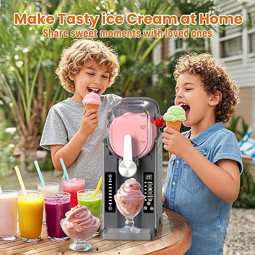 BKPPM Slushie Machine: No Ice Needed Slushy Machine for Home, 6 Preset, Real-Time Temp Display, Auto-Clean | Frozen Margaritas, Cocktails, Frappés, Ice Cream, Smoothies, Milkshakes,Summer Parties
