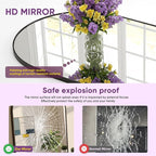 Full Length Mirror, 76"x34" Arched Floor Mirror Freestanding, Floor Standing Full Body Mirror with Stand for Bedroom, Hanging Mounted for Living Room Cloakroom, Black