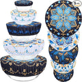 5 Pieces Bowl Covers Reusable, 5 Size Elastic Cloth Bowl Covers for Bread Proofing Stretch Food Covers Washable for Food Fruits Leftover (Lozenge Floral)