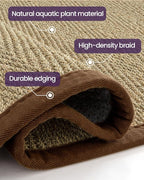 DEXI Area Rug Natural Fiber 6x9, Braided Woven Seagrass Rugs No Shed, Large Soft Neutral Rustic Carpet Mat for Indoor Entryway Outdoor Patio Dining Living Room Bedroom Farmhouse, Natural