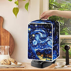 Starry Night Print Coffee Maker Cover – Dust Protection Stain Resistant Washable Appliance Cover Kitchen Decoration Gifts For Coffee Lovers