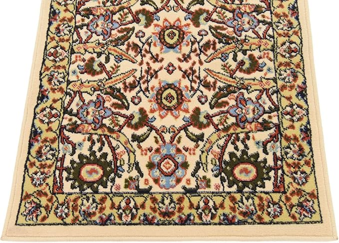 Unique Loom Espahan Collection Area Rug - Cape Cod (2' 7" x 10' Runner, Cream/ Black)
