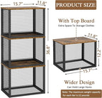 3 Pack Stackable Closet Organizers and Storage Basket, Closet Shelves with Wood Top Extra Storage, Multifunctional Clothes Organizer Bins/Cube Storage Drawer for Wardrobe Kitchen Laundry Room, Black