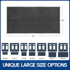 Chenille Absorbent Front Door Mat 72" x 36", Dog Door Mat for Muddy Paws, Trap Dirt Doormat, Mud Mat for Dogs, Washable Non Slip Outdoor Indoor Doormats for Entryway, Grey
