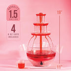 Kusini Drink Fountain for Parties - 1.5 Gal, 3 Tier Punch Bowl Drink Tower, LED Base, 4 Reusable Cups - Drink Dispenser Machine for, Juice, Punch, Pani Puri Fountain for Party Hosting Supplies