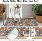 KOZYFLY Runners for Hallways 2x6 Ft Washable Kitchen Runner Rug Boho Runner Rug for Entryway Indoor Printed Oriental Faux Wool Floor Carpet Runner for Bedroom Kitchen Hall, Red/Navy Blue/Brown