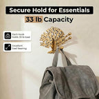 Indian Shelf 33Lb. Brass Tree Swivel Tri Arm Hook Foldable Decorative Wall Hooks 3 Prong Wall Hooks Vintage Towel Hooks Gold Coat Hooks Robe Hook Folding Coat Hooks Hangers