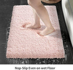 Pink Bathroom Rug 24x36 Non Slip Fluffy Bath Mat for Bathroom Floor Washable Plush Luxury Bath Rug for Tub Soft Shaggy Absorbent Shower Sink Mat