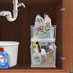 Sorbus® Cabinet Organizer Set—Mesh Storage Organizer with Pull Out Drawers—Ideal for Countertop, Cabinet, Pantry, Under the Sink, Desktop and More (White Two-Piece Set)
