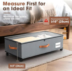 Eastherry Under Bed Storage Containers with Wheels, 9.5 inches Higher Underbed Shoes Blankets Clothes Toy Storage Drawers for College Dorms Bedrooms Nursery Rooms Organization, 2 Pack to be Assembled