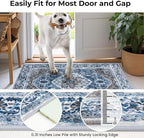KOZYFLY Runners for Hallways 2.6x8 Ft Washable Kitchen Runner Rug Boho Runner Rug for Entryway Indoor Blue Printed Oriental Faux Wool Floor Carpet Runner for Bedroom Kitchen Hall