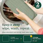 Cuisinart Dish Drying Mats for Kitchen Counter - (2) 18" x 24" Ultra Absorbent Dish Drying Mat XL - Foldable, Machine Washable, Fast Drying Dish Mat (Geostripe)