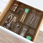 StorMiracle 23 PCS Clear Plastic Drawer Organizers Set, 4 Size Desk Drawer Organizer Trays for Makeup, Jewelry, Kitchen Utensils, Gadgets and Office Accessories, Black