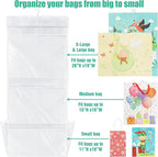 Simple Houseware Double-Sided Hanging Gift Wrap Organizer Storage Pockets, White (Set of 1)