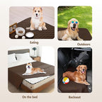 gogobunny 3X Stronger Waterproof Pet Blanket, Scratch Proof Furniture Protector for Dogs Cats, Reversible Cover 82x120 Inch, Dark Chocolate