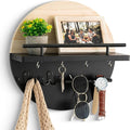 dreampossible Key Holder for Wall Decorative with Shelf and Hooks, Mail Organizer Wall Mount with Sunglasses Holder, Circular Design Entryway Key Rack Hanger, Rustic Home Decor