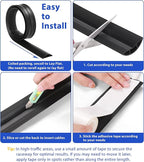 ZhiYo Floor Cord Cover 4ft, Cord Hider Floor Hide Extension Cords, Cable Management Prevent Cable Trips, Floor Cable Cover Wire Covers for Cords, Cable Protector Cord Cavity W0.6in H0.32in Black