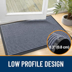 OLANLY Front Door Mat Indoor Outdoor Entrance, Waterproof Heavy Duty Doormat, Fade Resistant, Low Profile, Easy Clean Patio Porch Welcome Floor Mats for Entry, 59x20, Ash Grey