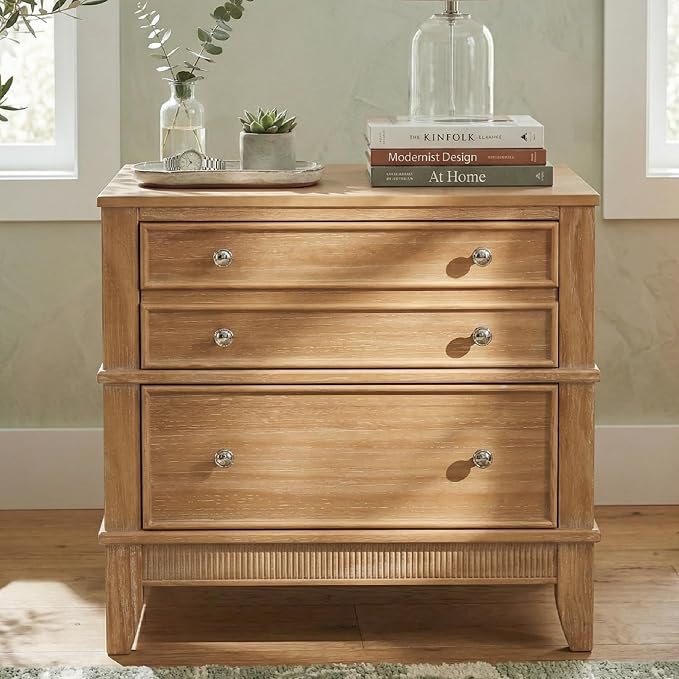 Merax 27.3 Inch Solid Wood Nightstand, Mid Century Modern Night Stand