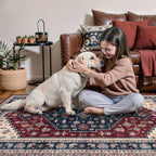 Tangsoo Vintage 2x3 Entry Rug,Washable Indoor Rug for Entryway,Non-Slip Small Throw Mat Soft Low Pile Door Carpet for Front Porch Entrance Kitchen Bathroom,Deep Red