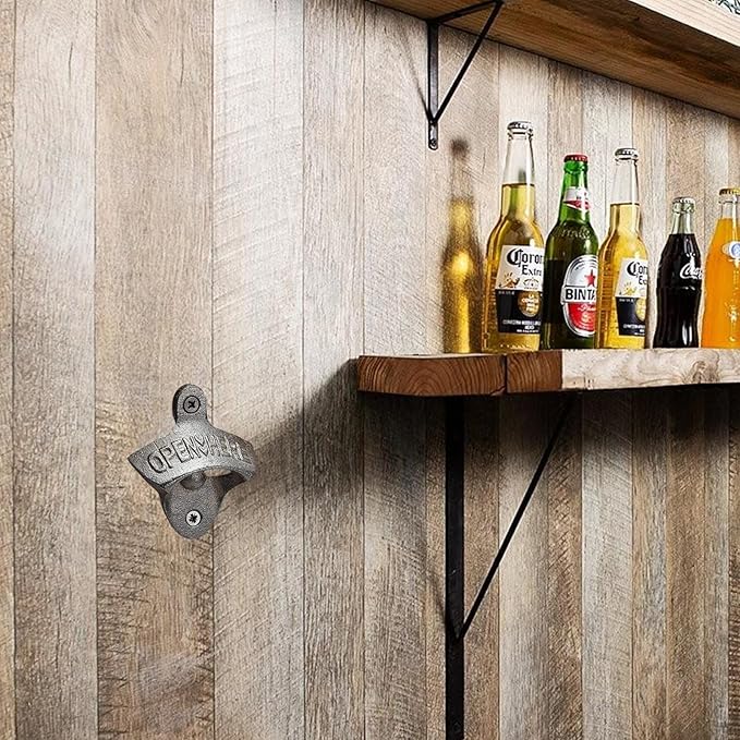 ZOOFOX 12-Piece Wall Mounted Vintage Metal Bottle Opener for Bar, KTV, Home and Outdoor