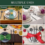 40-Piece Matte Black Silverware Set for 8, CEKEE Stainless Steel Flatware Cutlery Set, Cutlery Kitchen Utensils Set for Home Restaurant Apartment, Include Knife Forks and Spoons Silverware Set
