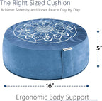 Hihealer Meditation Cushion, Traditional Tibetan Meditation Pillow Velvet Cover - Large Floor Cushion Seating for Adults - Yoga Buckwheat Bolster for Women、Moms