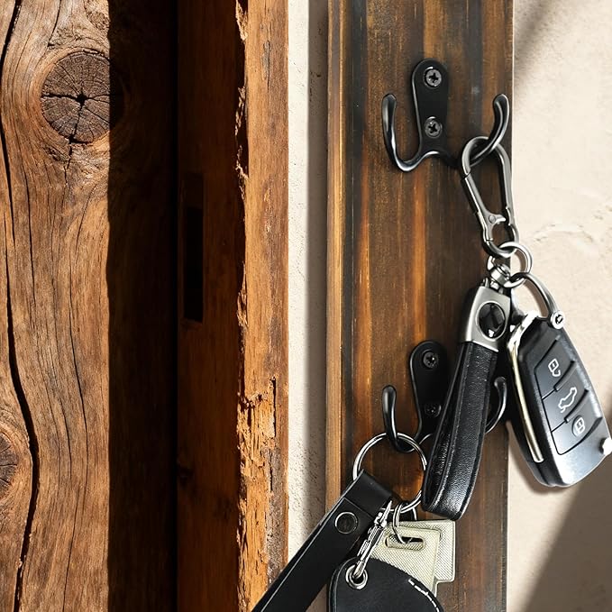 Vertical Key Holder for Wall, Vertical Wooden Key Rack Organizer for Home and Garage Entrances, Space Saving Entryway Organizer for Keys
