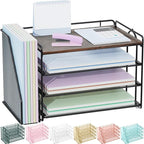 Spacrea Desk Organizers and Accessories, Paper Organizer for Desk with File organizer, Desk Accessories & Workspace Organizers for Catalog & Reference Racks (Wood)