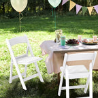VINGLI Resin Folding Chairs with Cushion, Foldable Plastic Chair with Comfortable Padded Seats, Perfect for Event Party Indoor Outdoor, White, 1 PC