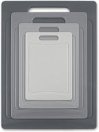 COOK WITH COLOR Non-Slip Cutting Board Set – Kitchen Essentials with Easy Grip Handle for Meat, Veggies, and Fruits, 4 Cutting Boards, Gray-New