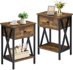 VECELO Nightstands Set of 2, Modern Bedside End Tables, Night Stands