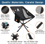 Raynesys 1 Pack Portable Camping Chair, Flexible 360° Rotation, Easy Carry, 8 Seconds Quick Setup Folding Camping Chair, 3.8Lb Lightweight Folding Chairs for Hiking, Beach, Sporting, Travel