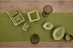 Solino Home Linen Table Runner 120 Inches Long - 100% Pure Linen Avocado Green Table Runner 14 x 120 Inch - Classic Hemstitch